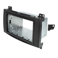 Double DIN radio bezel set compatible with Mercedes A W169 B W245 Sprinter W906 Vito Viano W639 VW Crafter black with installation kit