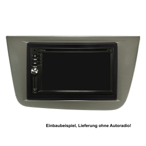 Double DIN radio cover set compatible with Seat Altea FR XL Toledo 5P dark silver with installation kit