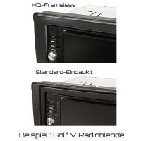 Double DIN radio cover compatible with VW Golf 5 6 Touran Passat 3C Caddy EOS Skoda Octavia piano lacquer black
