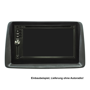 Double DIN radio bezel set compatible with Fiat Panda 169 anthracite with installation kit