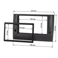 Double DIN radio bezel set compatible with Fiat Stilo Bj.2001-2008 anthracite / black with installation kit