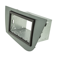 Double DIN radio bezel set compatible with Seat Leon 2 (1P) My.2005-2012 grey metallic with installation kit