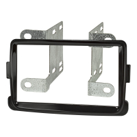 Double DIN radio bezel compatible with Dacia Lodgy Dokker Duster Sandero from 2012 Renault Captur from 2013 Piano lacquer black