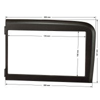 Double DIN radio bezel compatible with Volvo S80 from 1998-2006 black