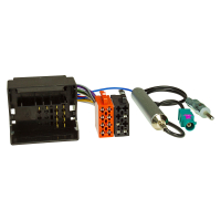 Radioblende Set kompatibel mit Citroen C4 mit Quadlockadapter ISO Fakra Antennenadapter Phantomeinspeisung DIN ISO Einbauschacht