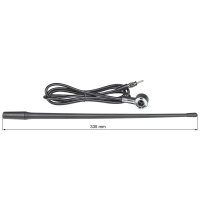 Hochflexible Universal Gummi Antenne AM/FM UKW ca. 1,3m Kabel DIN+ISO Stecker Auto Boot Traktor Outdoor