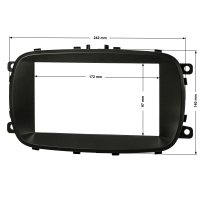 Double DIN Radio Bezel compatible with Fiat 500X from 2015 black