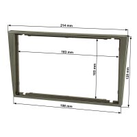 Double DIN radio bezel set compatible with Opel Corsa C Combo Omega B Vectra C Meriva dark gray metallic with radio adapter ISO antenna adapter ISO DIN release bracket