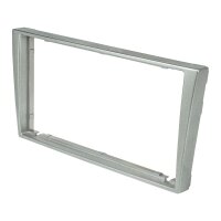 Double DIN radio bezel set compatible with Opel Corsa C Combo Omega B Vectra C Meriva charcoal metallic with radio adapter ISO antenna adapter ISO DIN release bracket