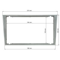 Double DIN radio bezel set compatible with Opel Corsa C Combo Omega B Vectra C Meriva charcoal metallic with radio adapter ISO antenna adapter ISO DIN release bracket