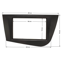Double DIN radio cover set compatible with Seat Leon 2 (1P) My.2005-2012 black with quadlock adapter ISO Fakra antenna adapter phantom feed DIN ISO