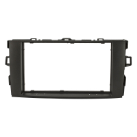 Double DIN Radio Bezel Set compatible with Toyota Auris E150 My.2007-2012 black with Radio Adapter ISO Antenna Adapter ISO DIN