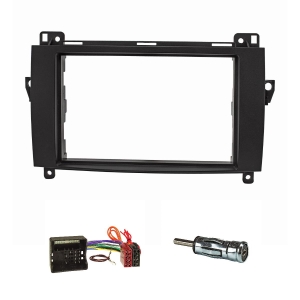 Double DIN radio cover set compatible with Mercedes A...