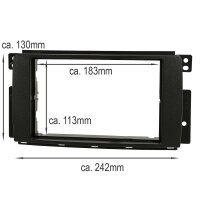 Doppel DIN Radioblende Set kompatibel mit Smart fortwo 451 forfour 454 schwarz mit Radioadapter ISO Antennenadapter ISO DIN