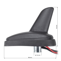 Shark Design Car Roof Antenna II with Amplifier AM/FM/GPS SMB DIN Connector