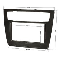Double DIN radio bezel compatible with BMW 1 series E81 E82 E87 E88 with automatic climate control from 2007-2011 black
