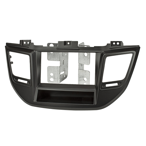 Double DIN HQ radio cover with storage compartment compatible with Hyundai Tucson ab Bj.2015 black