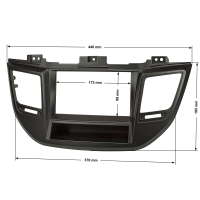 Double DIN HQ radio cover with storage compartment compatible with Hyundai Tucson ab Bj.2015 black