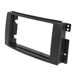 Double DIN radio bezel compatible with Smart Fortwo 451 ForFour 454 black