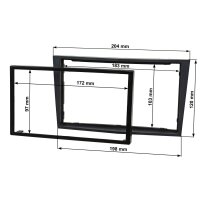 Doppel DIN Radioblende Set kompatibel mit Opel Antara Astra H Zafira B Corsa D Tigra rauchgrau mit Einbaukit