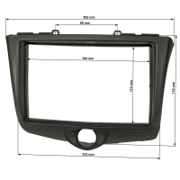 Double DIN Radio Bezel compatible with Toyota Yaris P1 Facelift 2003 to 2006 black
