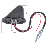 Replacement antenna base DIN connector with amplifier compatible with Audi Opel Seat Skoda VW and others.