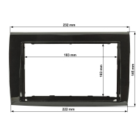 Double DIN radio bezel set compatible with Fiat Bravo 198 Bj.2007-2014 piano lacquer black with installation kit