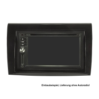 Double DIN radio bezel set compatible with Fiat Bravo 198 Bj.2007-2014 piano lacquer black with installation kit
