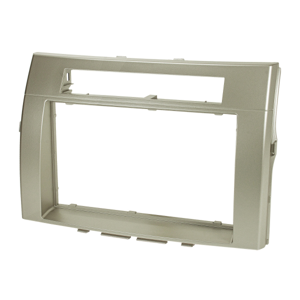 Double DIN Radio Bezel compatible with Toyota Corolla Verso ZER/ZZE 2004-2009 silver