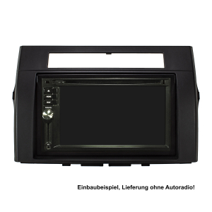 Double DIN Radio Bezel Set compatible with Toyota Corolla Verso ZER/ZZE My.2004-2009 black with installation kit