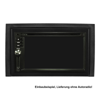 Double DIN radio bezel set compatible with Skoda Fabia 6Y Facelift Bj.2003-2006 black with installation kit