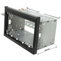 Double DIN radio bezel compatible with Porsche 911 Type 996 from 1998-2004, black