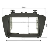 Double DIN Radio Bezel compatible with Hyundai iX35 from 2015 Tucson from 2014