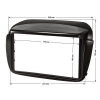 Double DIN radio cover compatible with Fiat Doblo(Typ 263) from 2010 Opel Combo D from 2012 black