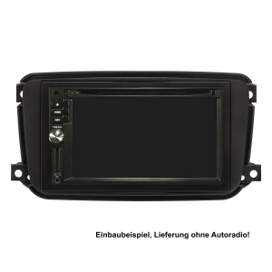 Doppel DIN Radioblende Set kompatibel mit Smart fortwo 451 Facelift ab Bj.10.2010-2014 schwarz mit Einbaukit
