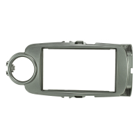 Double DIN Radio Bezel compatible with Toyota Yaris XP13 from 2011-2017 silver