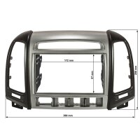 Doppel DIN Radioblende für Hyundai Santa Fe CM Facelift 2007-2013, 4 Schalter Version - B-Ware