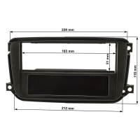 Radio bezel compatible with Smart fortwo 451 facelift from 10/2010 black