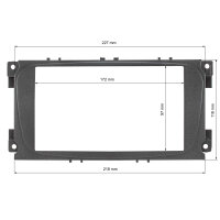 Doppel DIN Radioblende kompatibel mit Ford C-Max Focus 2 Galaxy Mondeo schwarz
