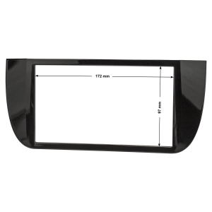 Double DIN Radio Bezel compatible with Fiat Punto Punto Evo from 2010 black