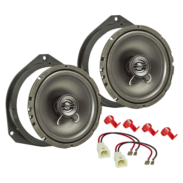 TA16.5-Pro Lautsprecher Einbau-Set kompatibel mit Fiat 500 Grande Punto Panda 165mm Koaxial System