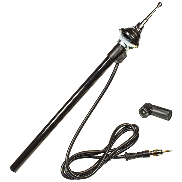 Telescopic antenna universal for fender mount nail large head DIN ISO plug stainless steel look