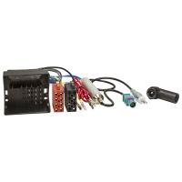 Radio Adapter Kabel kompatibel mit Audi Skoda Seat VW Quadlock auf ISO + Antennenadapter mit Phantomeinspeisung Fakra auf DIN oder ISO