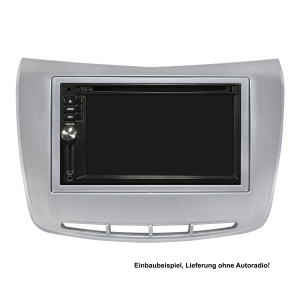 Double DIN 1DIN radio bezel compatible with Lancia Delta from 2008 silver