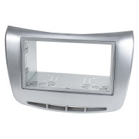 Double DIN radio cover compatible with Lancia Delta from 2008 silver