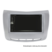 Double DIN radio cover compatible with Lancia Delta from 2008 silver