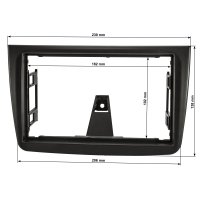 Double DIN radio cover compatible with Alfa Romeo Mito (ZAR 955) from 2013 after facelift black