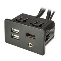 USB 2.0 Typ A + HDMI + AUX Einbaubuchse Steckdose Einbau mit 180cm Kabel