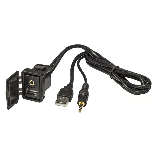 USB 2.0 Type A AUX Receptacle Socket Installation with 100cm Cable