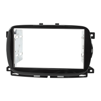 Double DIN radio bezel compatible with Fiat 500 from 2016 500 Abarth Piano black lacquer